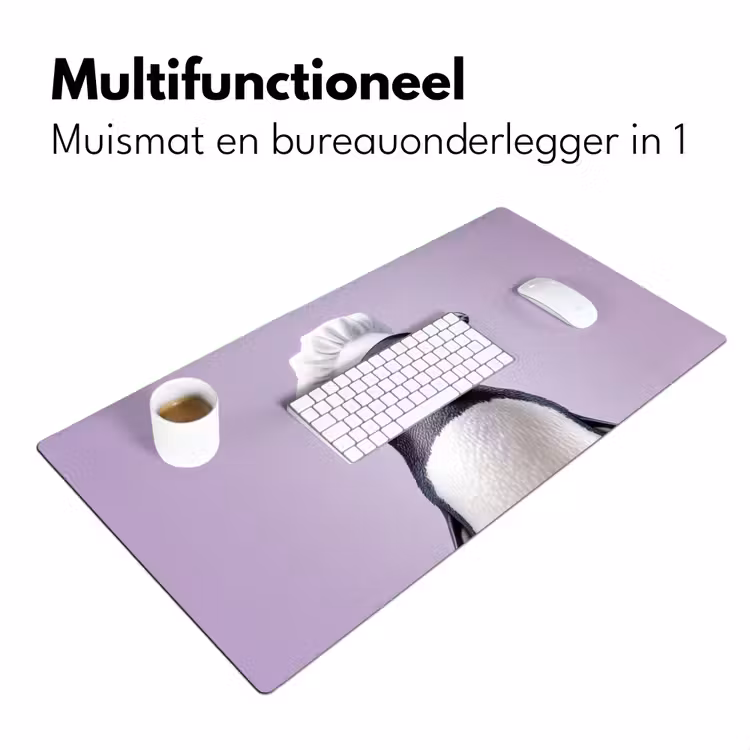 Pinguïn - Koksmuts - Lief - Paars Muismat XXL klein -sfeer4