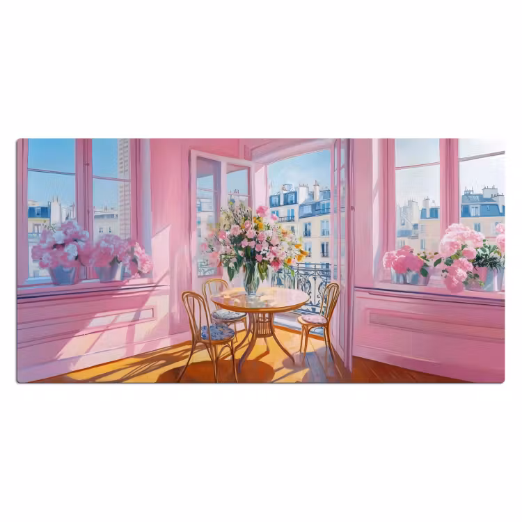 Pink - City - Bloemen Muismat XXL klein -3d_leeg