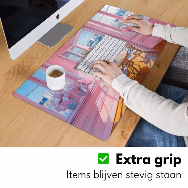 Pink - City - Bloemen Muismat XXL klein -sfeer3