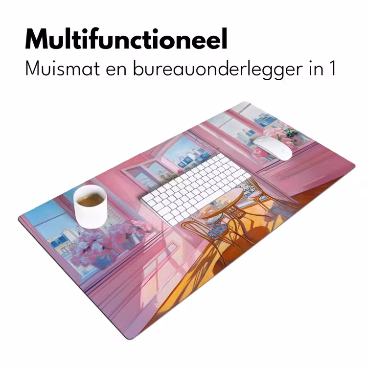 Pink - City - Bloemen Muismat XXL klein -sfeer4