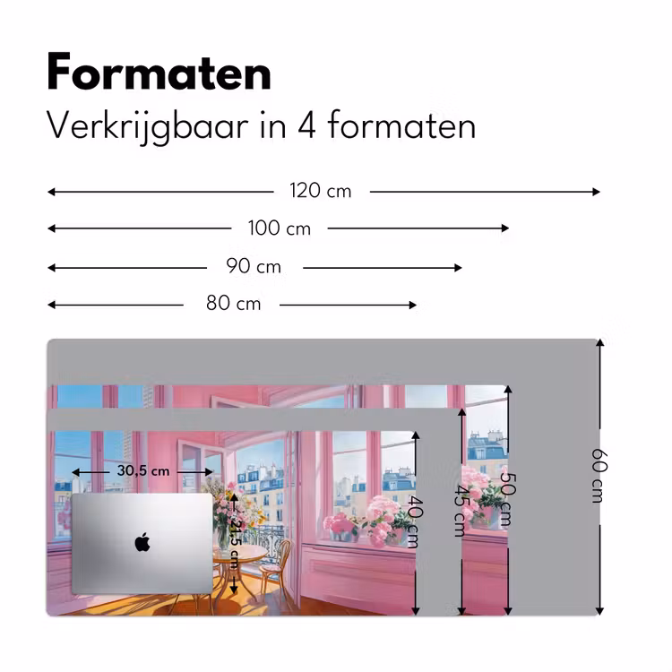 Pink - City - Bloemen Muismat XXL klein -sfeer5