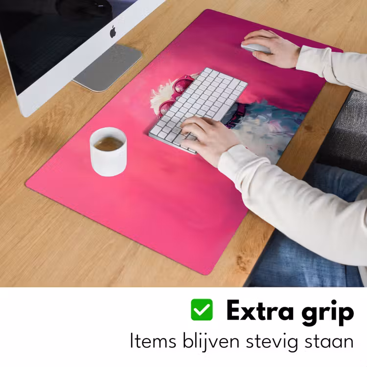 Pink - Hond - Bubbel Muismat XXL klein -sfeer3