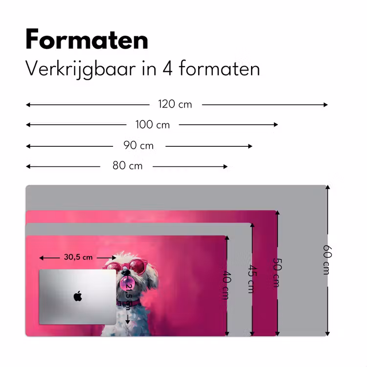 Pink - Hond - Bubbel Muismat XXL klein -sfeer5