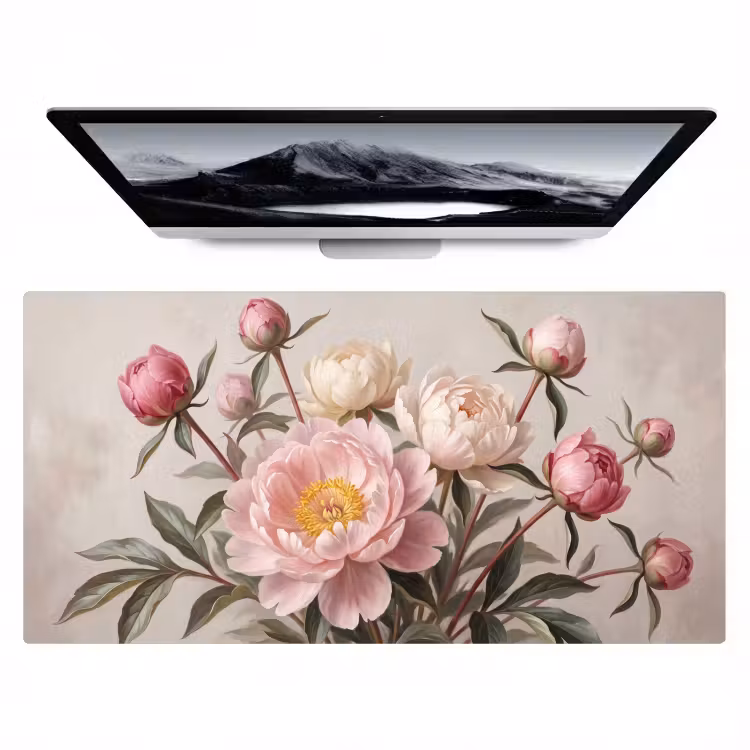 Pioenrozen - Boeket - Roze Muismat XXL klein -zzz3d