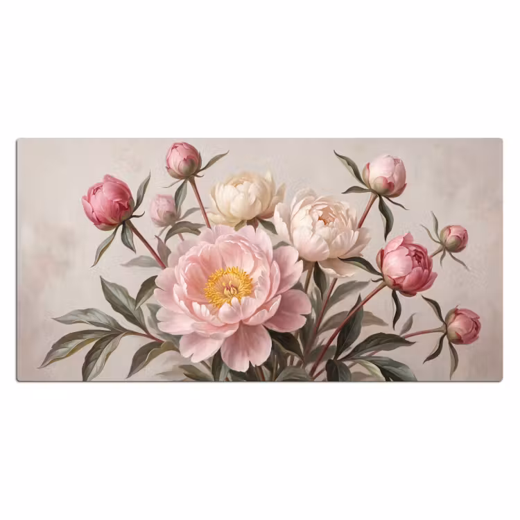 Pioenrozen - Boeket - Roze Muismat XXL klein -3d_leeg