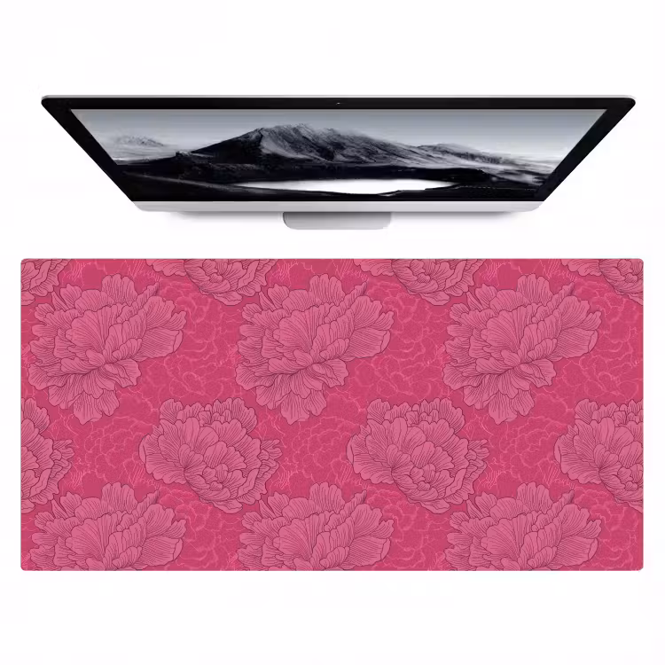 Pioenrozen - Energiek - Roze Muismat XXL klein 681 -zzz3d