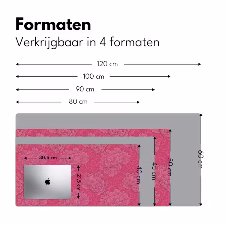 Pioenrozen - Energiek - Roze Muismat XXL klein 681 -sfeer5