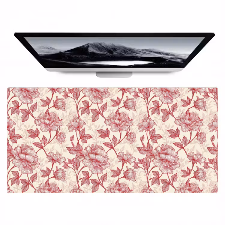 Pioenrozen - Modern - Rood Muismat XXL klein 681 -zzz3d