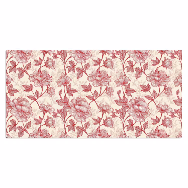 Pioenrozen - Modern - Rood Muismat XXL klein 681 -3d_leeg