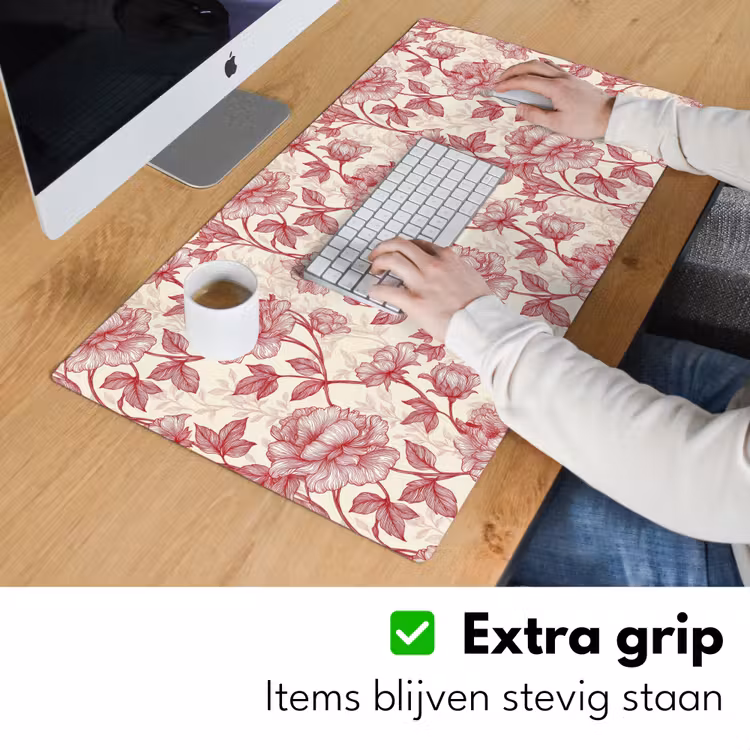 Pioenrozen - Modern - Rood Muismat XXL klein 681 -sfeer3