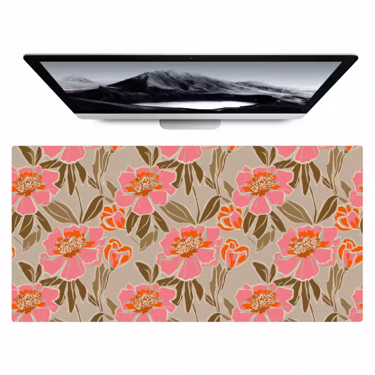 Pioenrozen - Patroon - Roze Muismat XXL klein 681 -zzz3d
