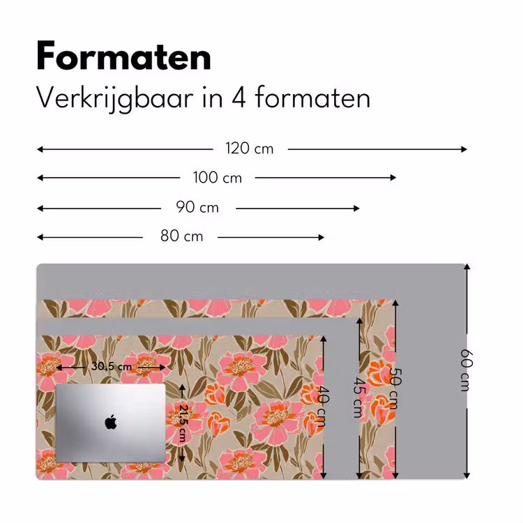 Pioenrozen - Patroon - Roze Muismat XXL klein 681 -sfeer5