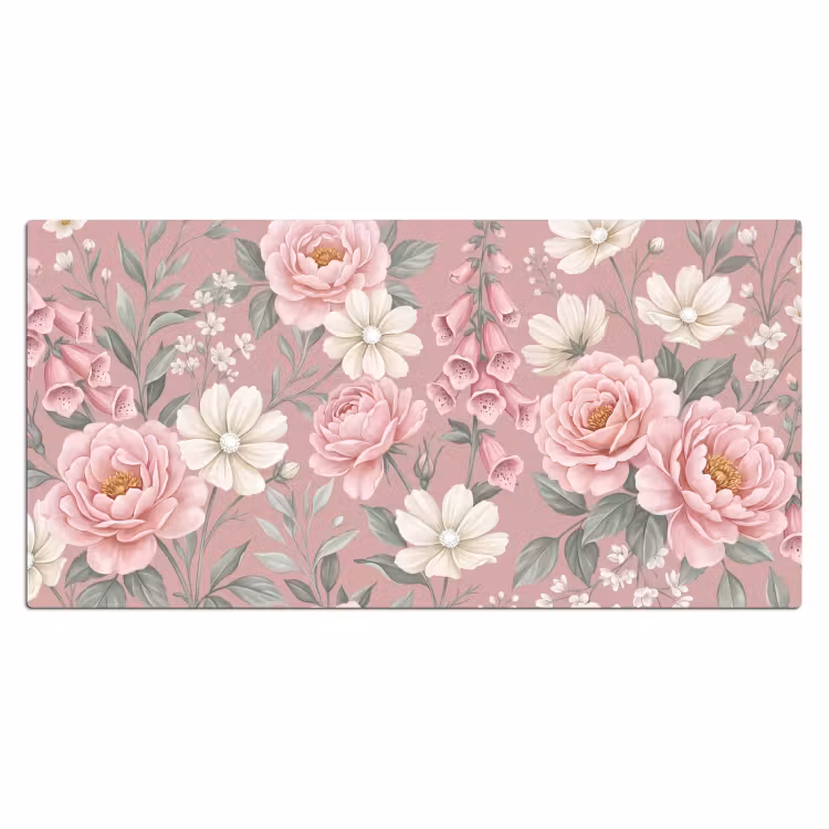 Pioenrozen - Vingerhoedskruid - Pink Muismat XXL klein -3d_leeg