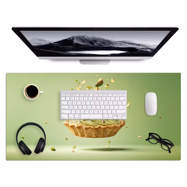 Pistache - Taart - Noten - Eten Muismat XXL klein -3d