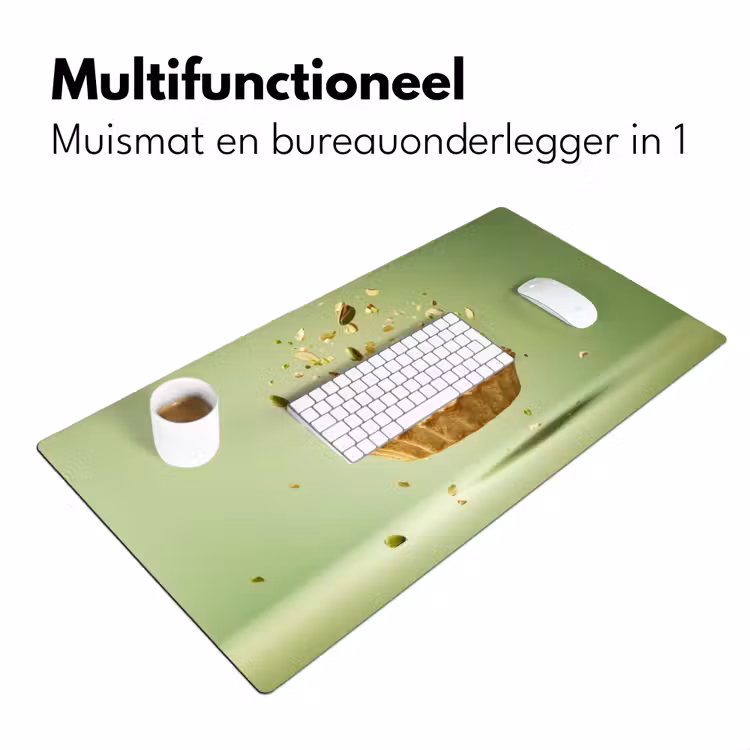 Pistache - Taart - Noten - Eten Muismat XXL klein -sfeer4