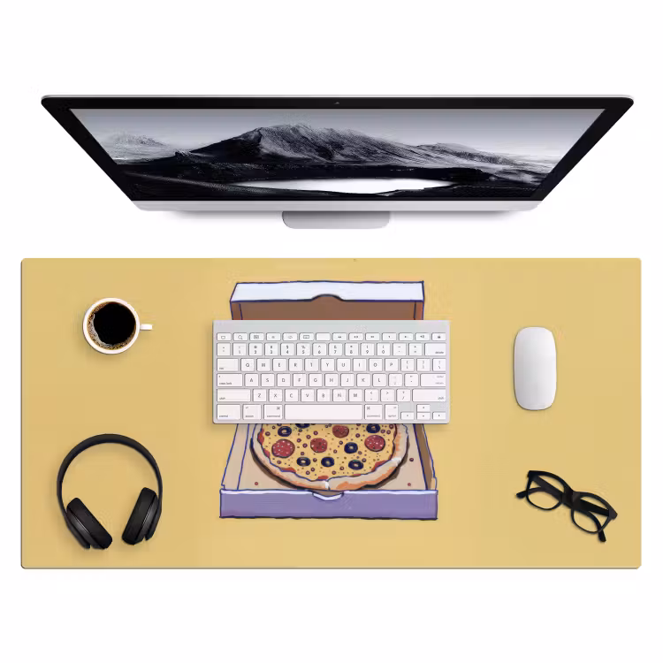 Pizza - Doos - Salami - Illustratie Muismat XXL klein -3d