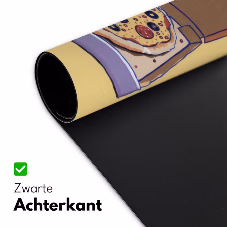 Pizza - Doos - Salami - Illustratie Muismat XXL klein -sfeer2