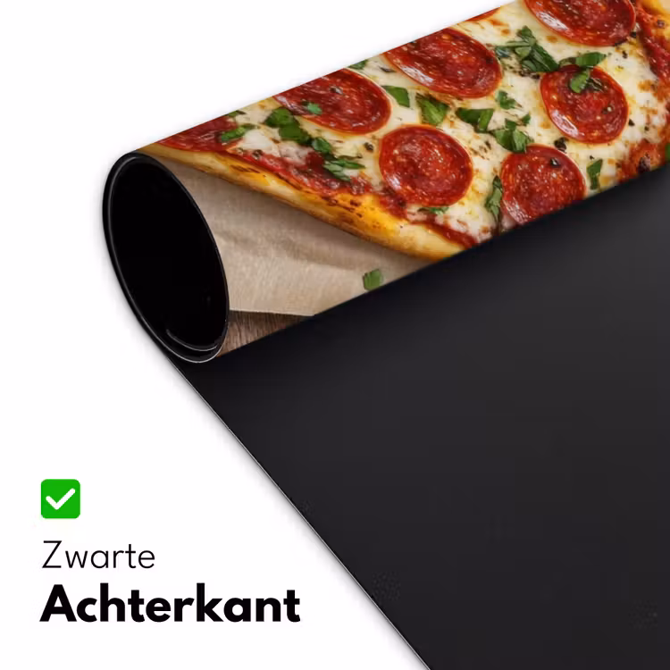 Pizza - Hart - Pepperoni - Tomaat Muismat XXL klein -sfeer2