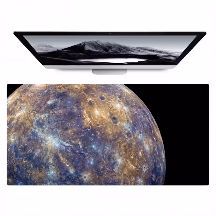Bureau onderlegger - Planeet - Kraters - Ruimte - Planeet - Kraters - Ruimte Muismat XXL klein