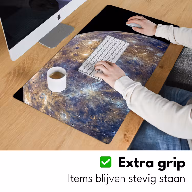 Bureau onderlegger - Planeet - Kraters - Ruimte - Planeet - Kraters - Ruimte Muismat XXL klein