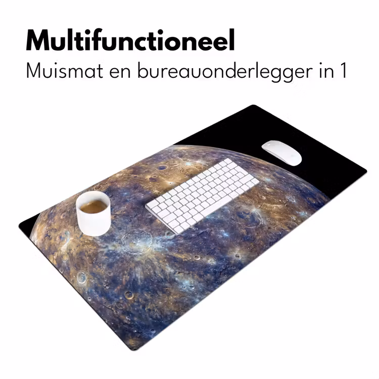 Bureau onderlegger - Planeet - Kraters - Ruimte - Planeet - Kraters - Ruimte Muismat XXL klein