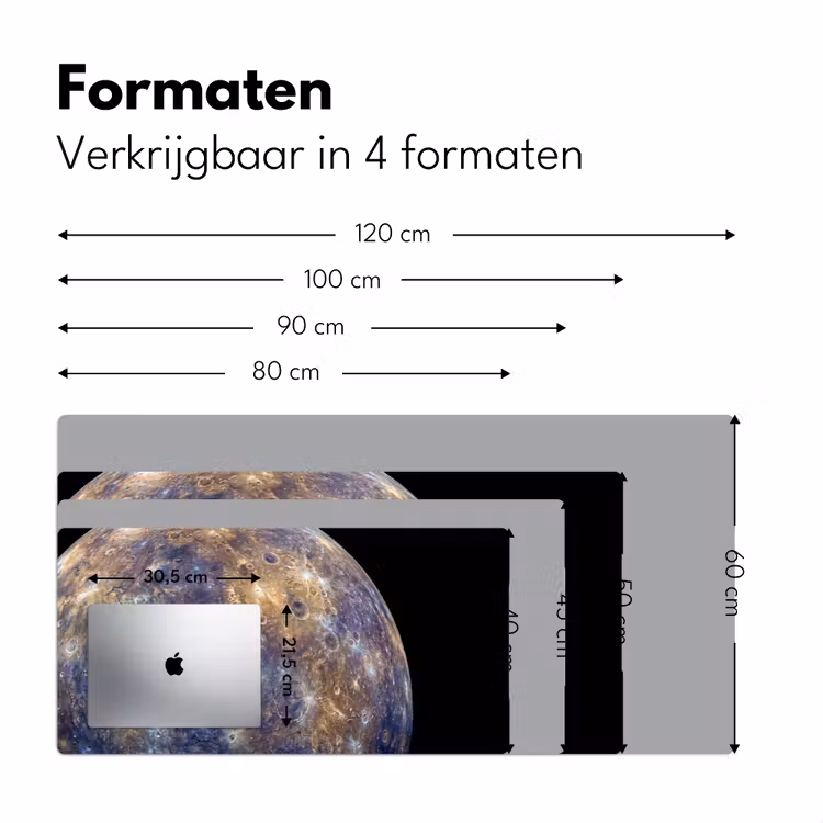 Bureau onderlegger - Planeet - Kraters - Ruimte - Planeet - Kraters - Ruimte Muismat XXL klein