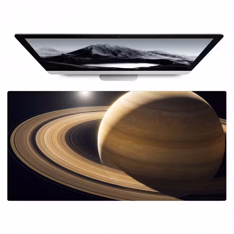 Bureau onderlegger - Planeet - Ringen - Ruimte - Planeet - Ringen - Ruimte Muismat XXL klein
