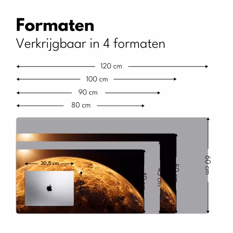 Bureau onderlegger - Planeet - Ruimte - Oranje - Planeet - Ruimte - Oranje Muismat XXL klein