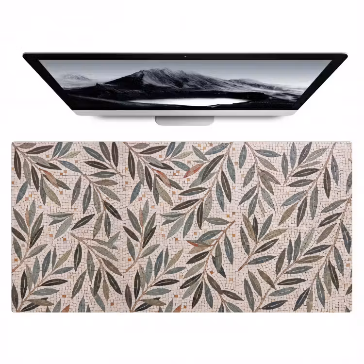 Plant - Blad - Mozaïek - Groen Muismat XXL klein -zzz3d