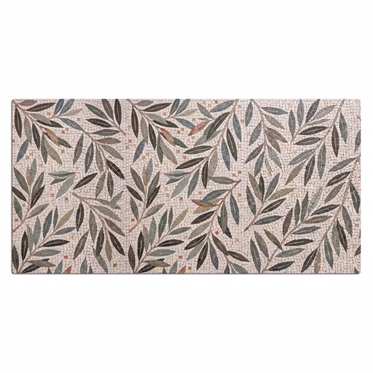 Plant - Blad - Mozaïek - Groen Muismat XXL klein -3d_leeg