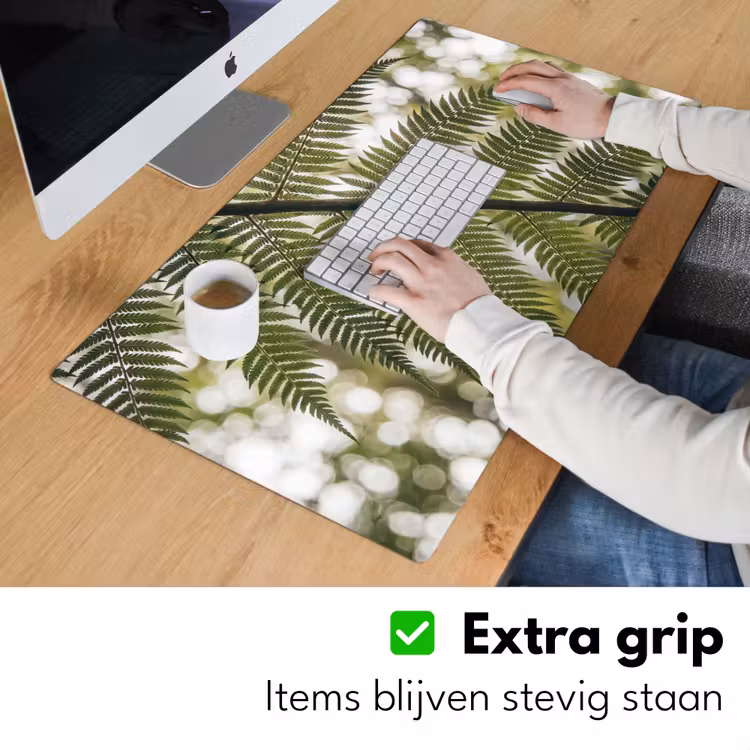 Plant - Blad - Natuur - Groen - Detail Muismat XXL klein -sfeer3