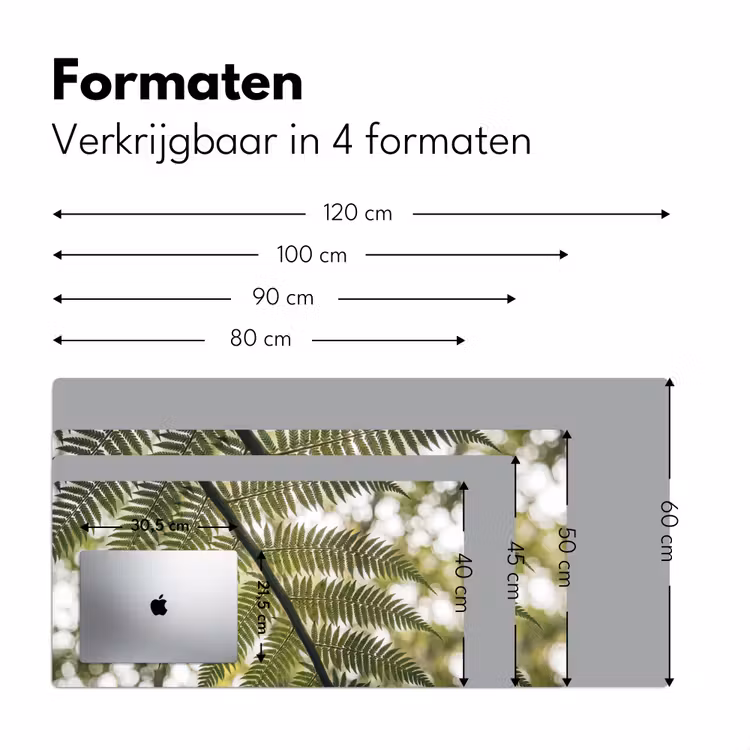 Plant - Blad - Natuur - Groen - Detail Muismat XXL klein -sfeer5