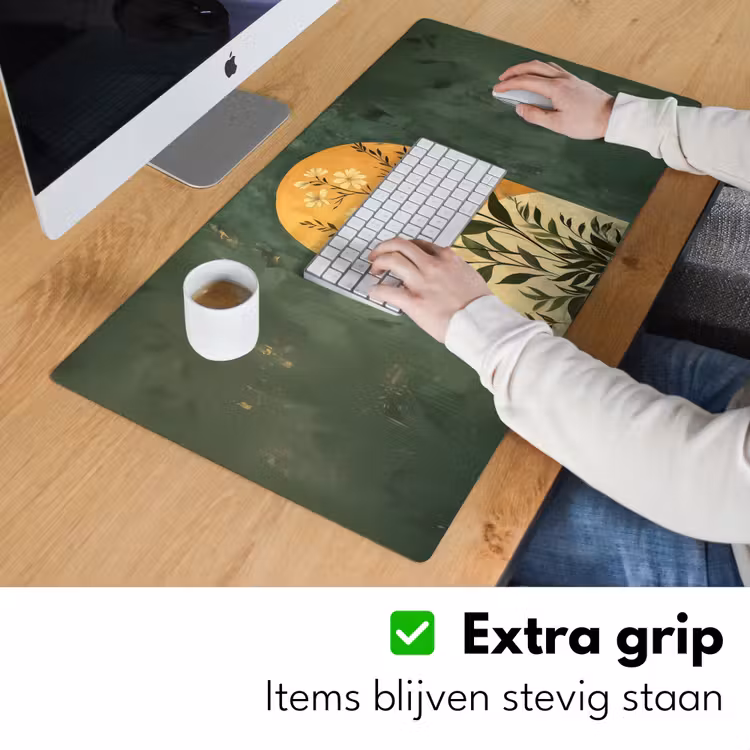 Plant - Bloemen - Wit Muismat XXL klein -sfeer3