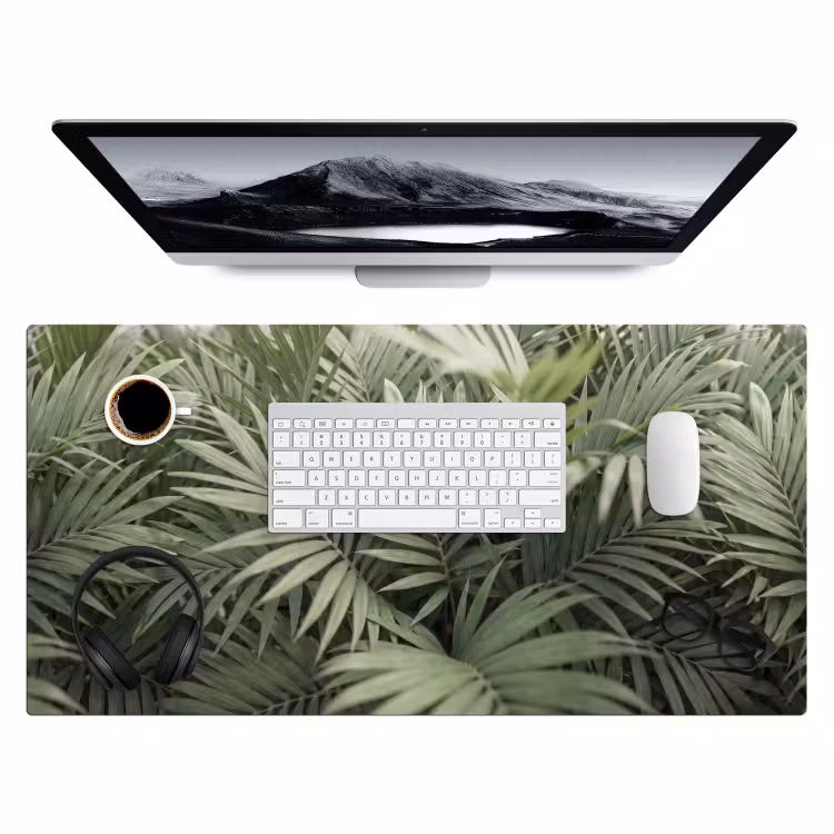 Plant - Palmbladeren - Natuur - Groen Muismat XXL klein -3d