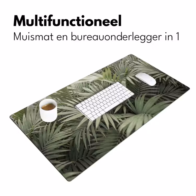 Plant - Palmbladeren - Natuur - Groen Muismat XXL klein -sfeer4