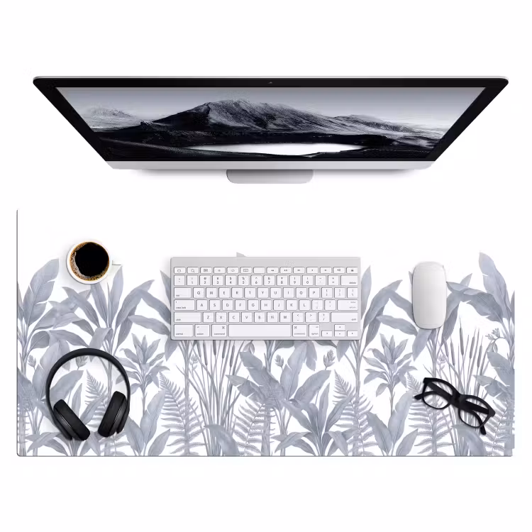 Planten - Bladeren - Natuur - Grijs Muismat XXL klein -3d