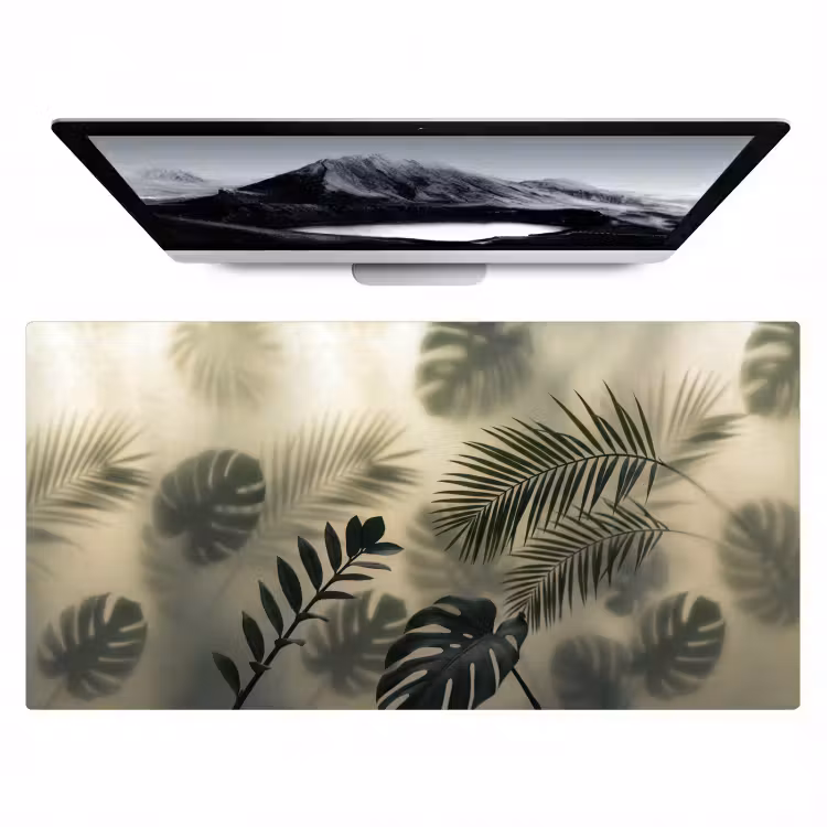 Planten - Bladeren - Schaduwen - Groen - Modern Muismat XXL klein -zzz3d