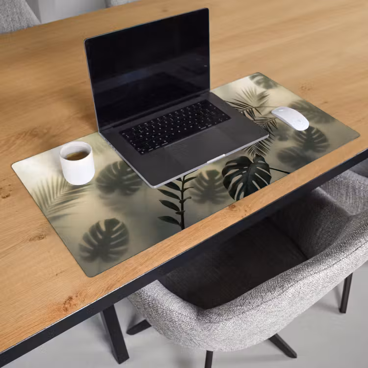 Planten - Bladeren - Schaduwen - Groen - Modern Muismat XXL klein -sfeer1