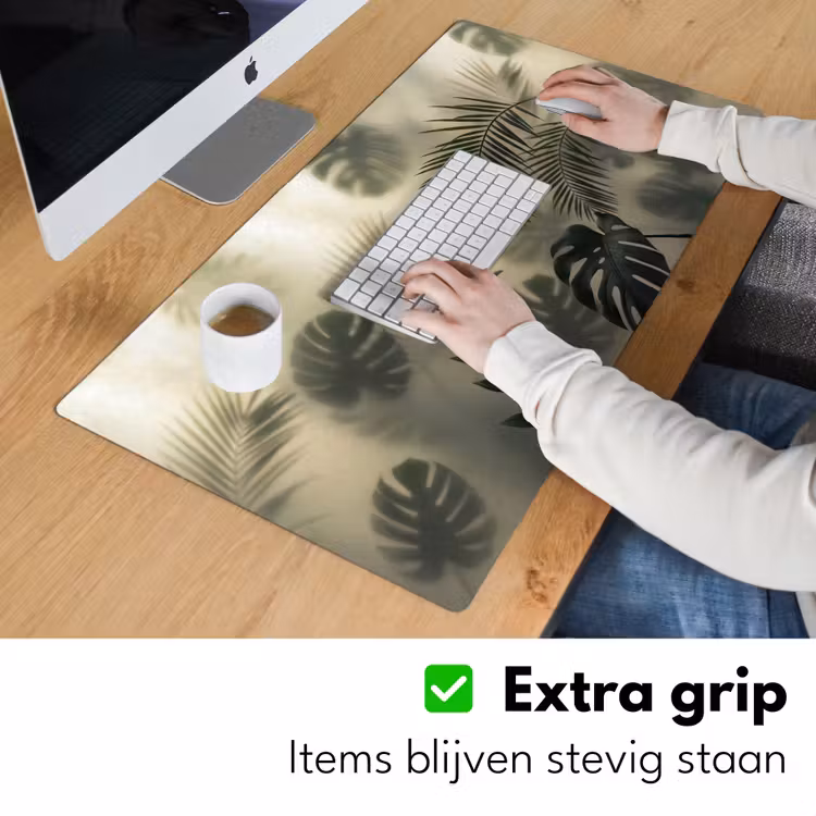 Planten - Bladeren - Schaduwen - Groen - Modern Muismat XXL klein -sfeer3