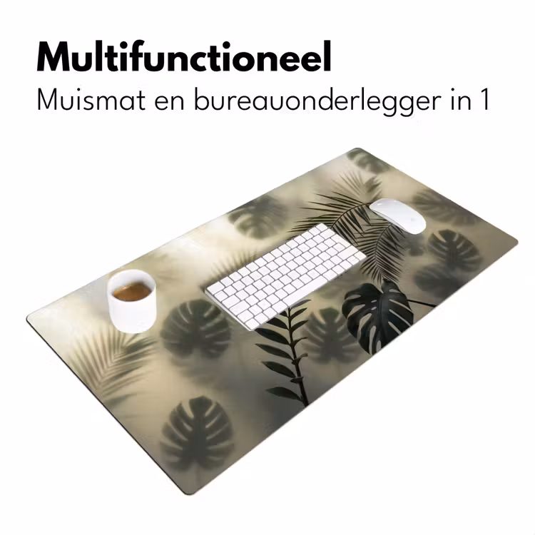 Planten - Bladeren - Schaduwen - Groen - Modern Muismat XXL klein -sfeer4