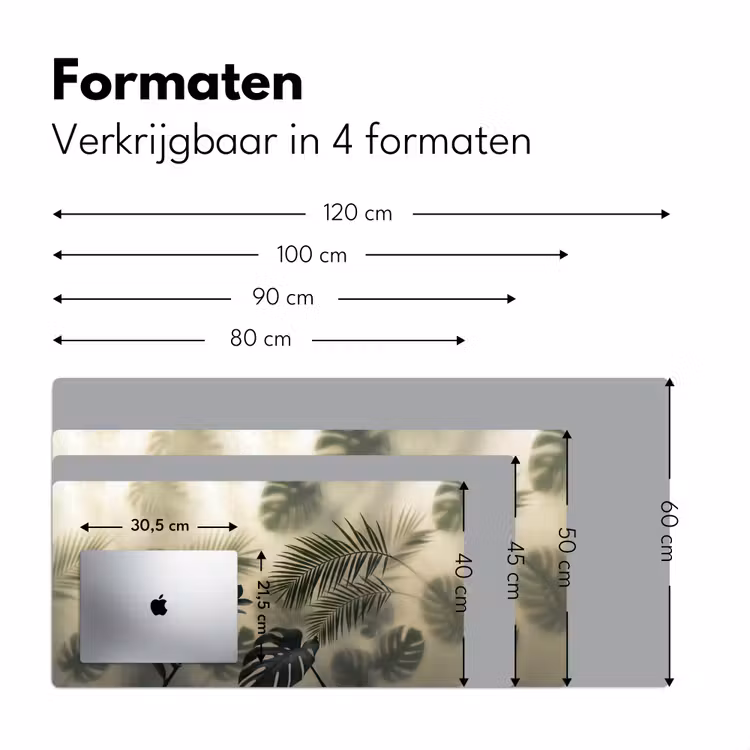 Planten - Bladeren - Schaduwen - Groen - Modern Muismat XXL klein -sfeer5