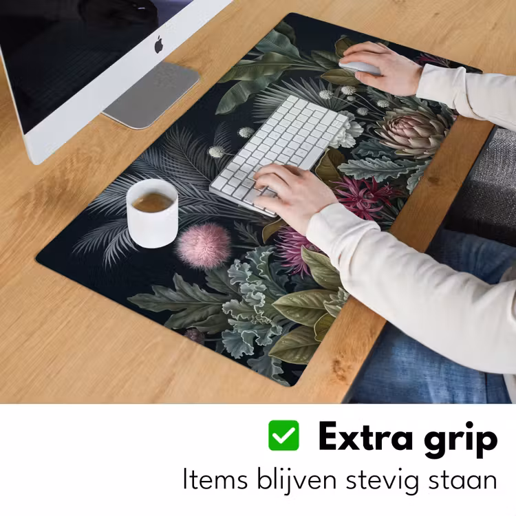 Planten - Tropisch - Botanisch - Donker - Groen Muismat XXL klein -sfeer3