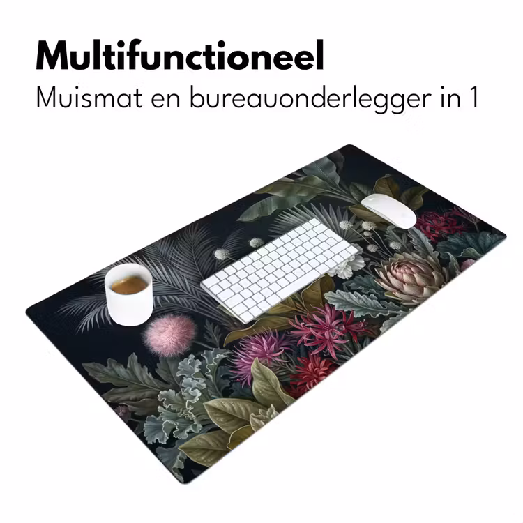 Planten - Tropisch - Botanisch - Donker - Groen Muismat XXL klein -sfeer4