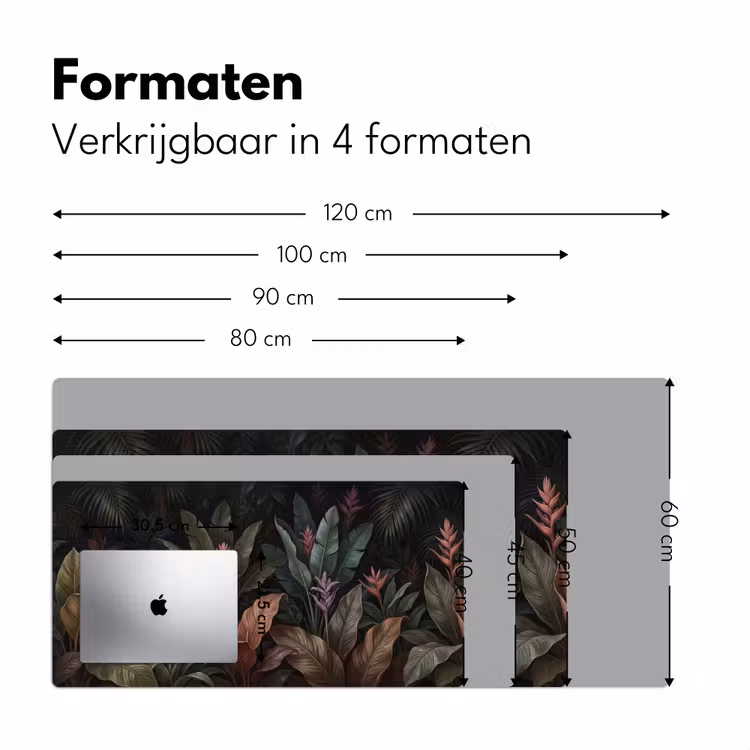 Planten - Tropisch - Jungle - Donker - Natuur Muismat XXL klein -sfeer5