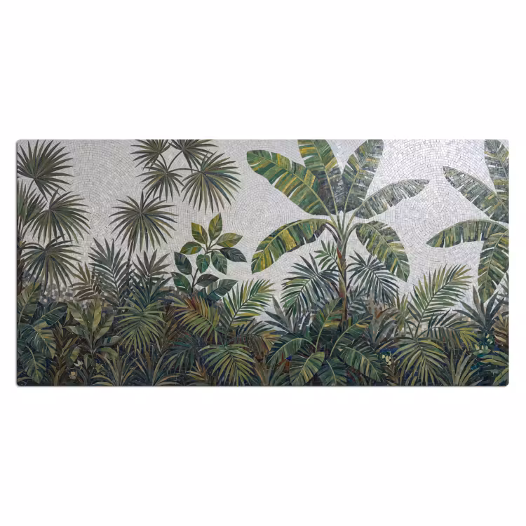 Planten - Tropisch - Mozaïek - Groen - Natuur Muismat XXL klein -3d_leeg