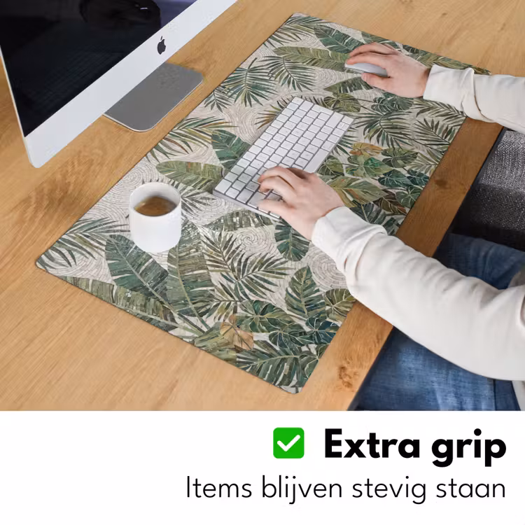 Planten - Tropisch - Mozaïek - Natuur - Groen Muismat XXL klein -sfeer3