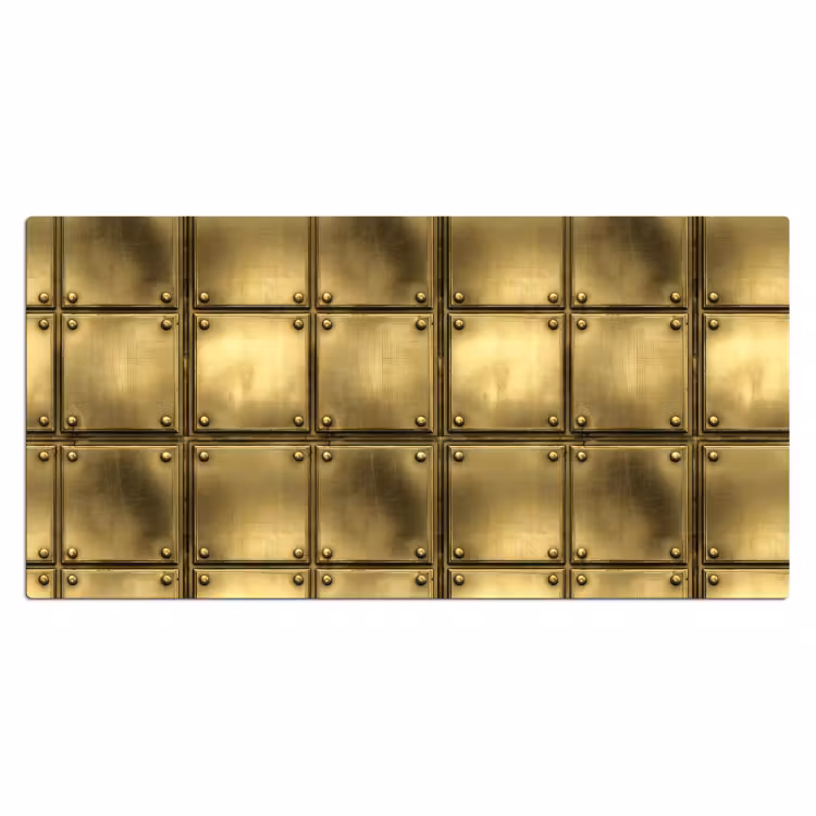 Platen - Industrieel - Stoer - Goud Muismat XXL klein 681 -3d_leeg