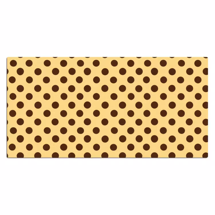 Polka Dot - Stippen - Retro - Geel - Bruin Muismat XXL klein 681 -3d_leeg