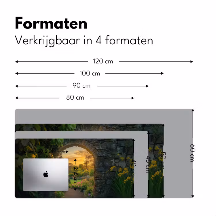 Poort - Planten - Zonsondergang Muismat XXL klein -sfeer5