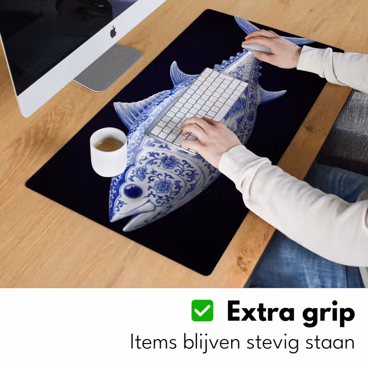 Porselein - Tonijn - Delfts - Blauw Muismat XXL klein -sfeer3